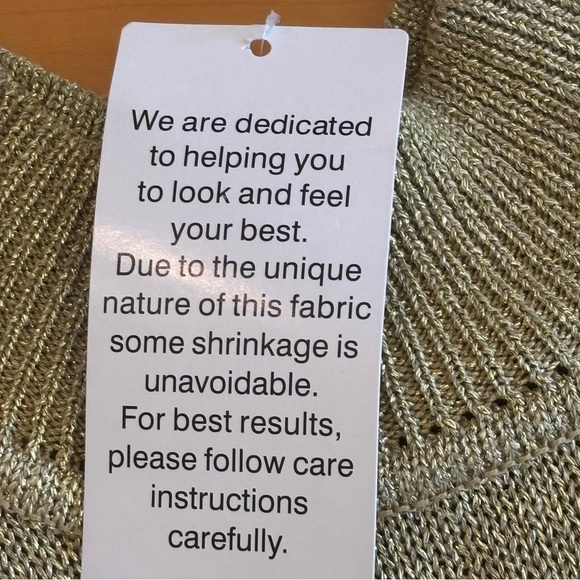 Jessica London 26/28 NWT shimmery, gold sleeveless mock turtleneck knit top - Picture 6 of 11